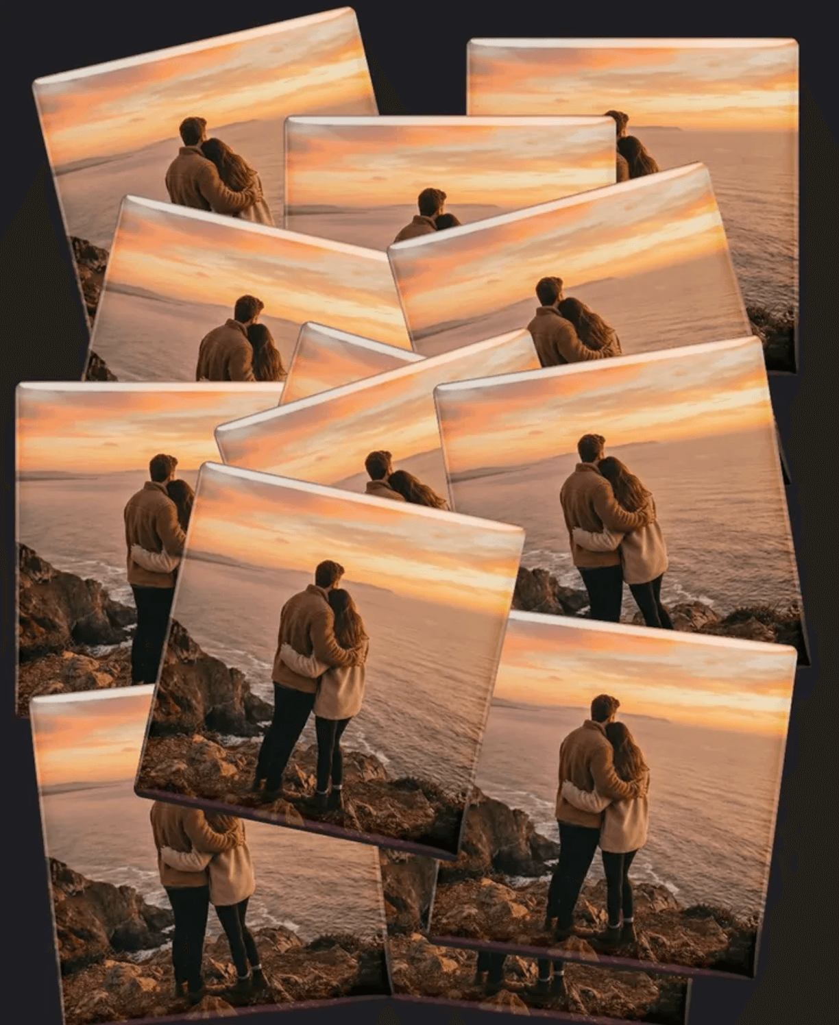 Set personaliziranih foto magneta s romantičnim motivom