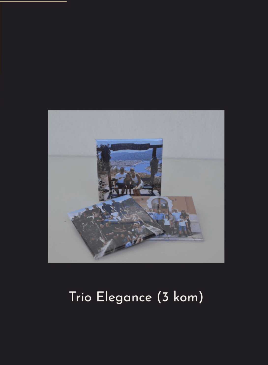 Trio Elegance - 3 personalizirana foto magneta u poklon pakiranju